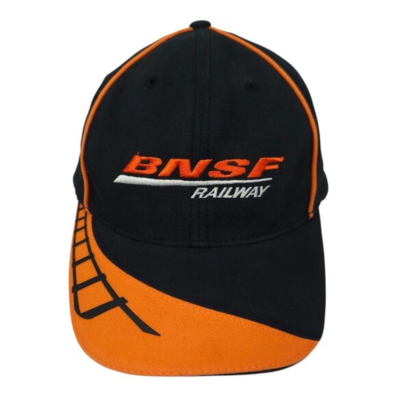 BNSF Railway Strapback Cap Hat Trucker Baseball Embroidered Logo Tracks Train - Picture 14 of 14